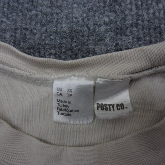 Posty Co Shirt Adult XS Beige Post Malone H&M Demon Lyrics Short Sleeve - Picture 7 of 12